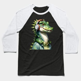 Alligator Earphones Baseball T-Shirt